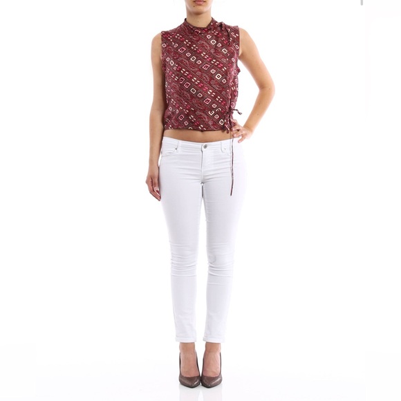 Isabel Marant Maroon Sleeveless 100% Silk Theo Blouse Mandarin Collar sz 34 - Picture 2 of 15